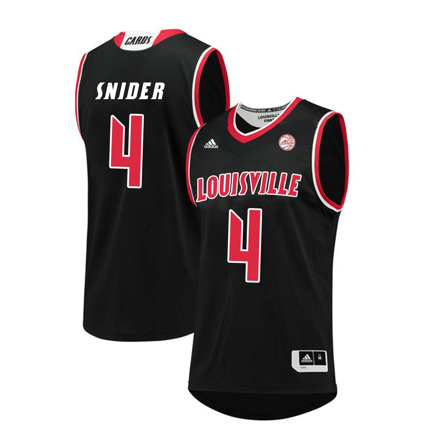 Louisville Cardinals Snider 4 Black College Football Jersey football jersey product view 1