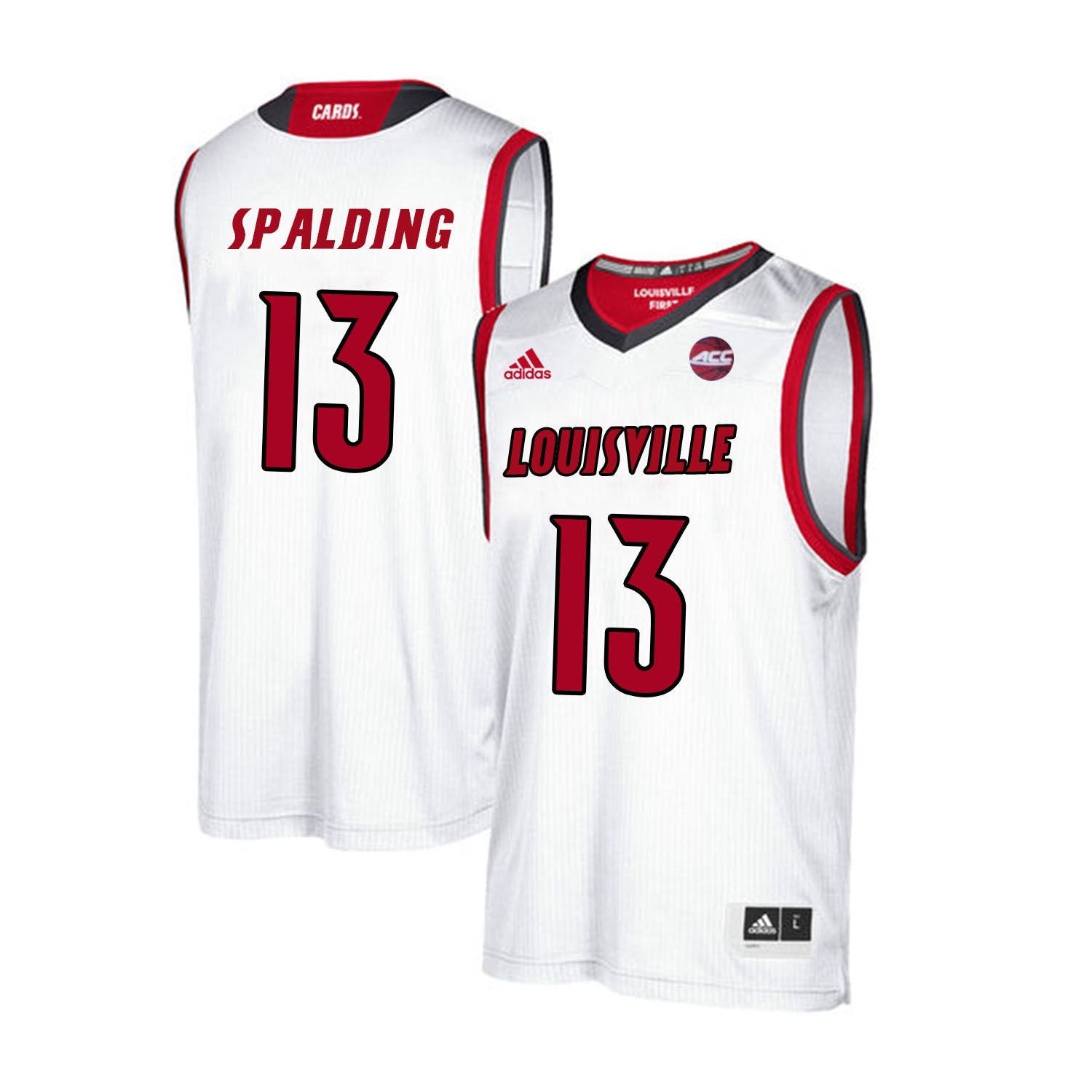 Louisville Cardinals Spalding 13 White College Football Jersey football jersey product view 1