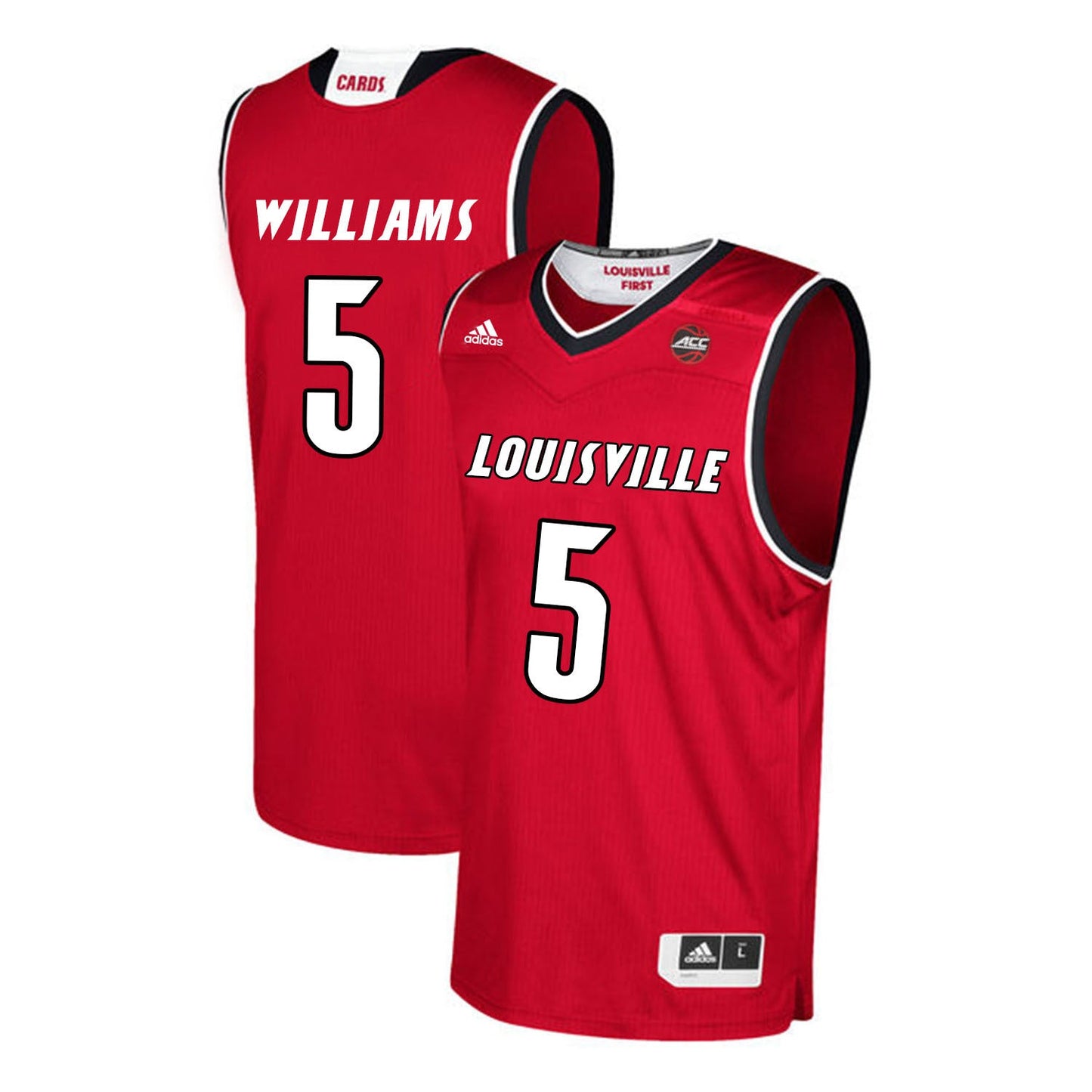 Louisville Cardinals Williams 5 Red College Football Jersey football jersey product view 1