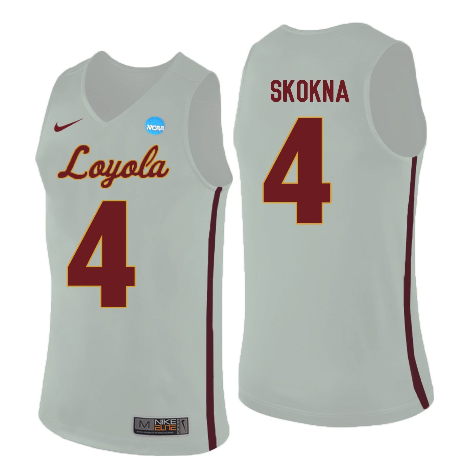 Loyola (Chi) Ramblers Bruno Skokna 4 White College Football Jersey football jersey product view 1