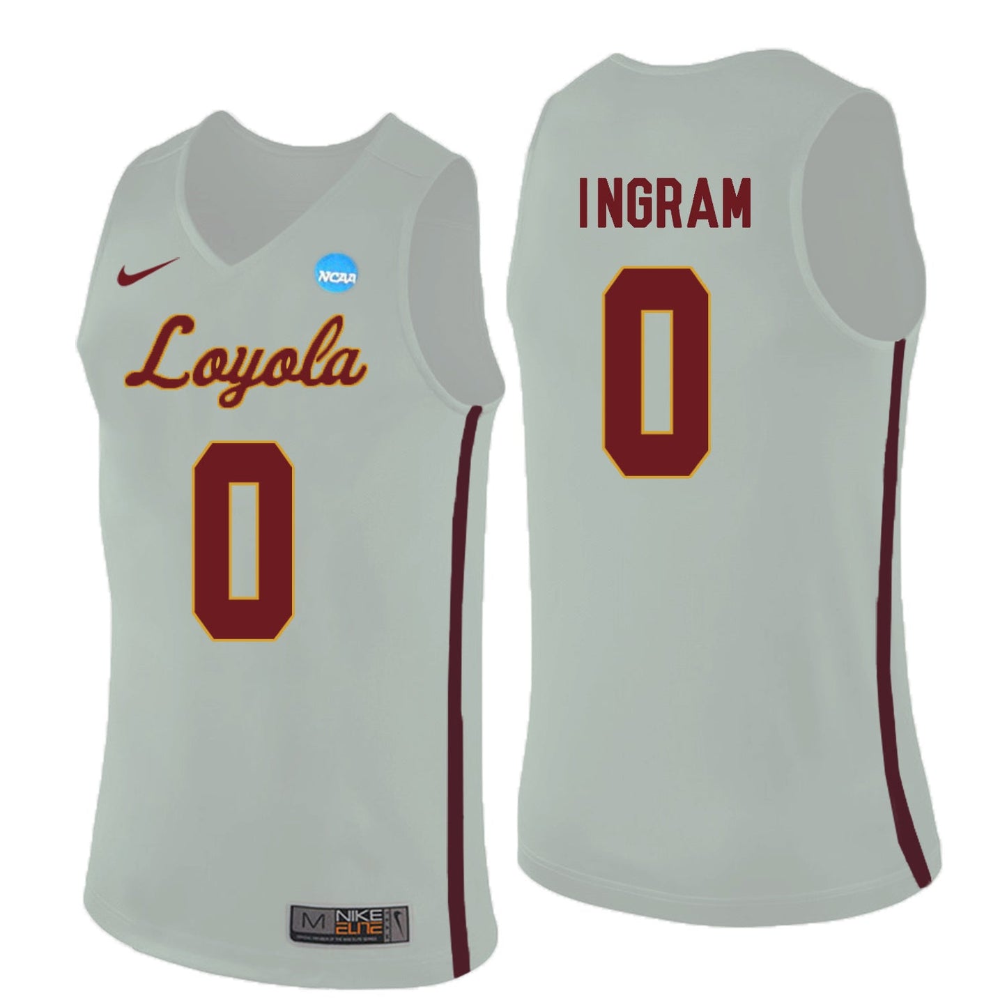 Loyola (Chi) Ramblers Donte Ingram 0 White College Football Jersey football jersey product view 1