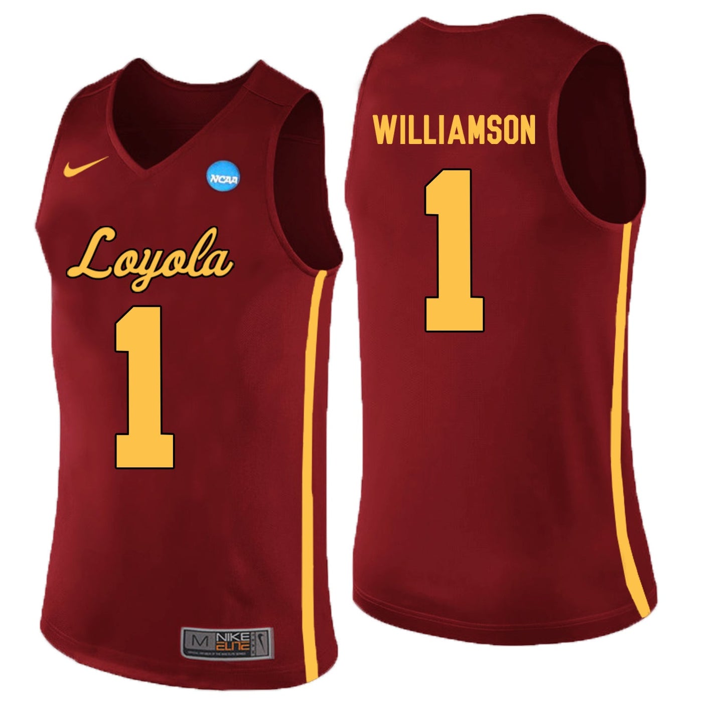 Loyola (Chi) Ramblers Lucas Williamson 1 Burgundy College Football Jersey football jersey product view 1