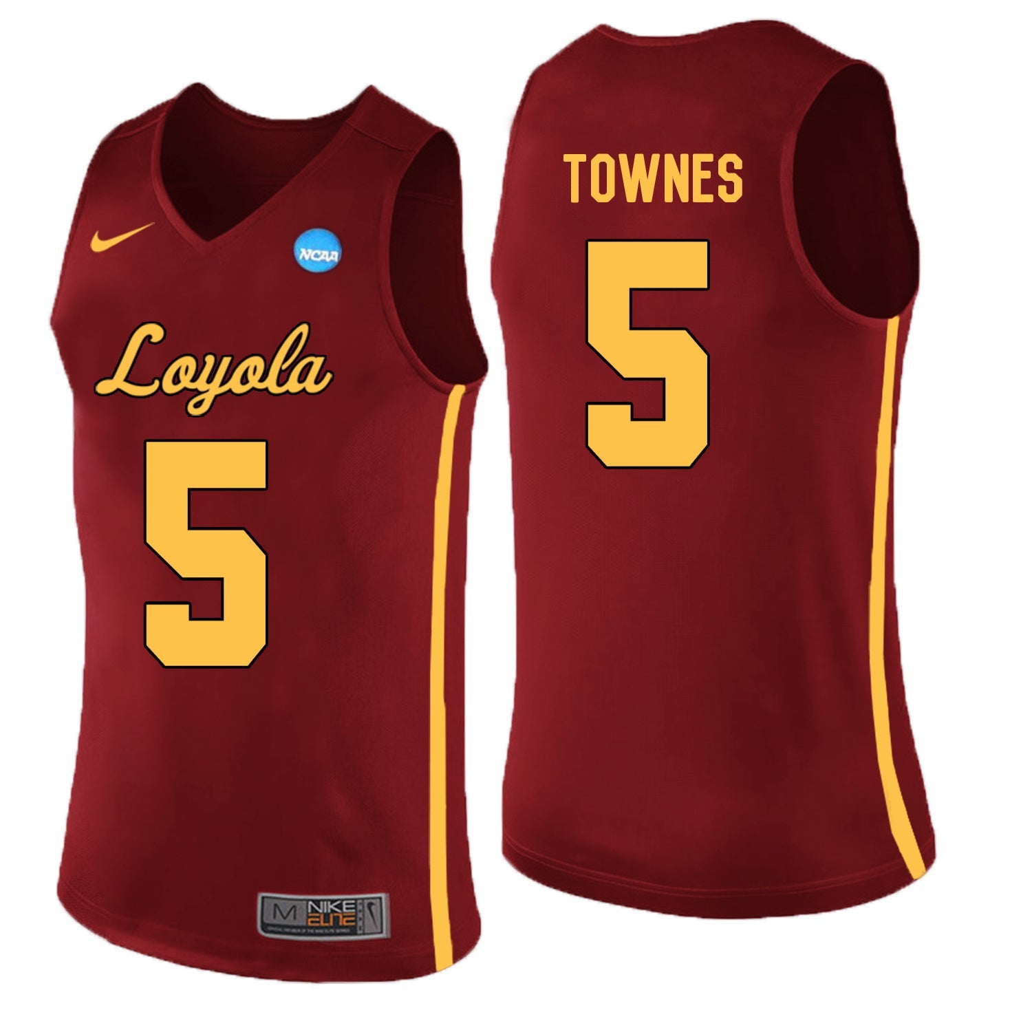 Loyola (Chi) Ramblers Marques Townes 5 Burgundy College Football Jersey football jersey product view 1