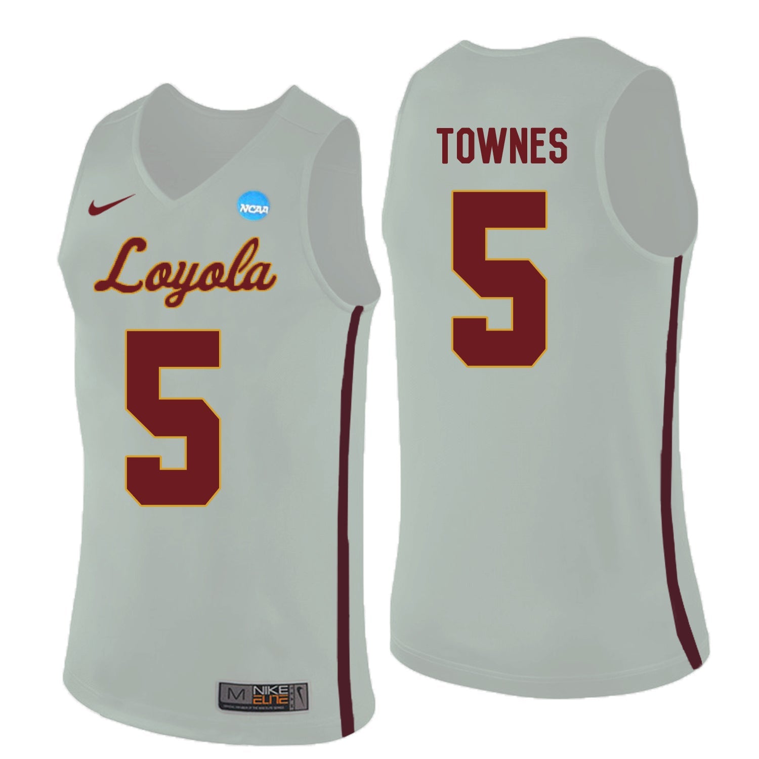 Loyola (Chi) Ramblers Marques Townes 5 White College Football Jersey football jersey product view 1