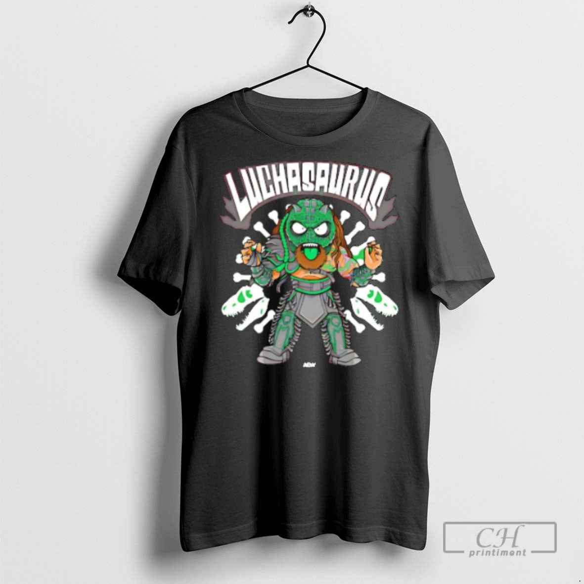 Luchasaurus Back From Extinction Caricature T Shirts Unisex T-shirt, Sweatshirt, Hoodie, Long Sleeve Tee - T-Shirt, Sweatshirt, Hoodie
