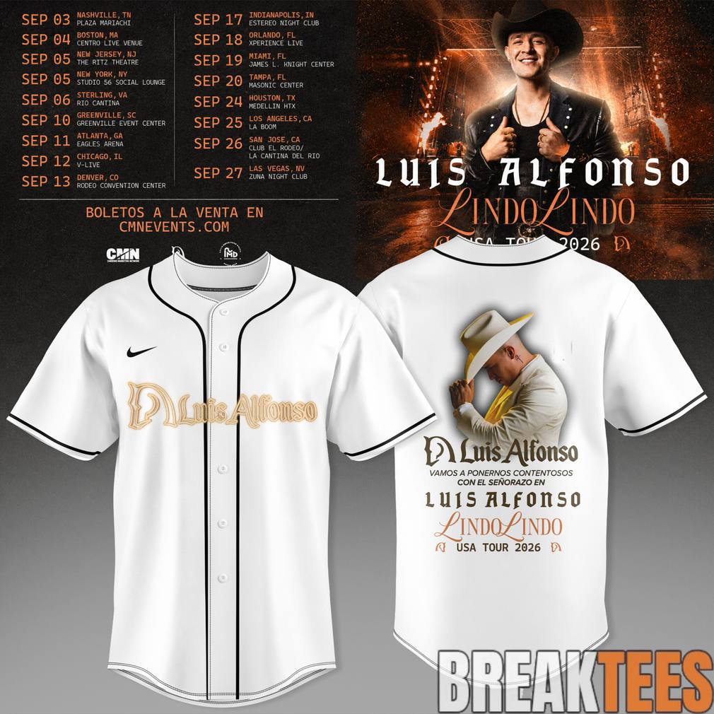 Luis Alfonso Lindo Lindo USA Tour 2026 Baseball Jersey Unisex T-shirt, Sweatshirt, Hoodie, Long Sleeve Tee - T-Shirt, Sweatshirt, Hoodie