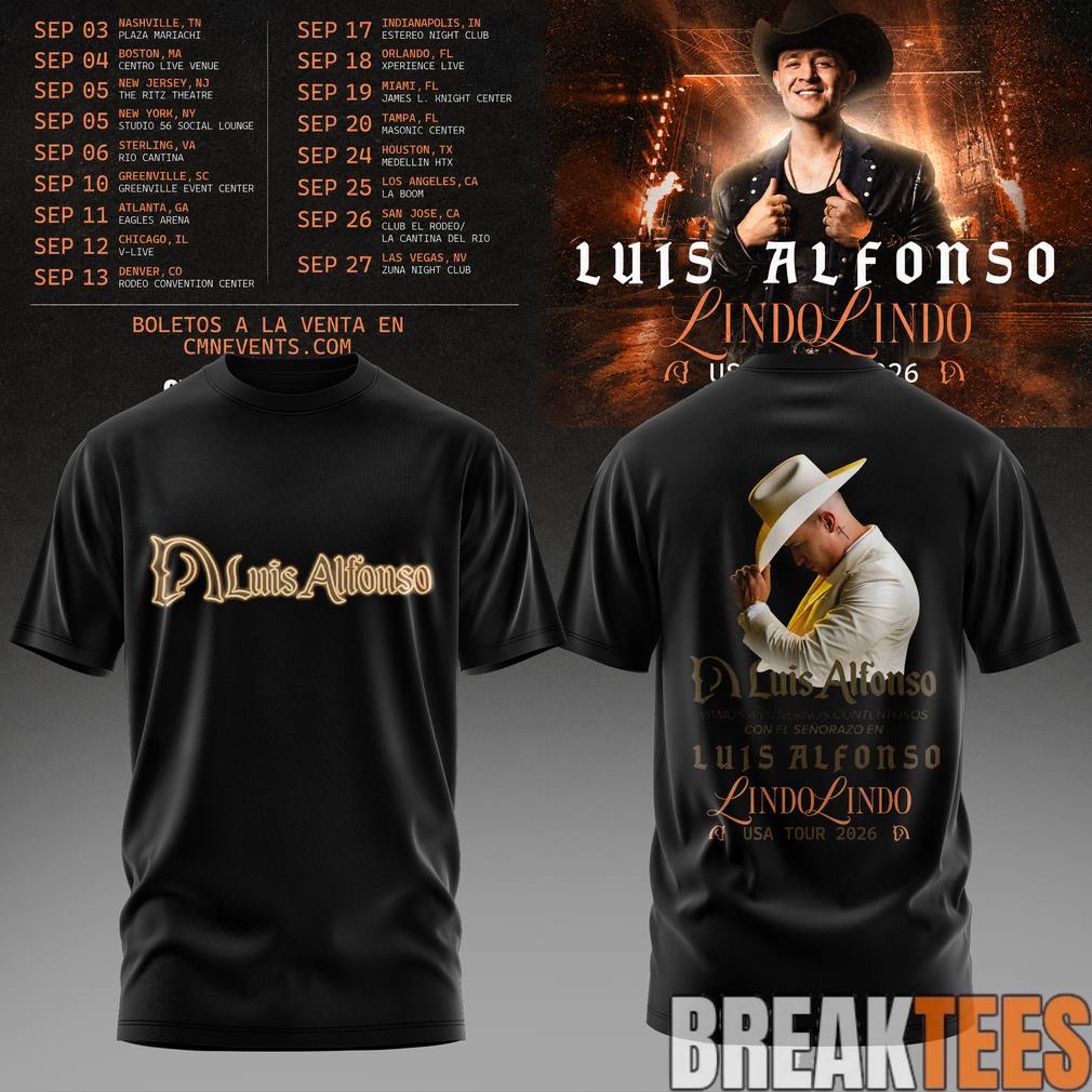 Luis Alfonso Lindo Lindo USA Tour 2026 Shirt Unisex T-shirt, Sweatshirt, Hoodie, Long Sleeve Tee - T-Shirt, Sweatshirt, Hoodie