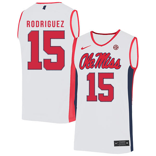 Luis Rodriguez 15 White College Football Jersey football jersey product view 1