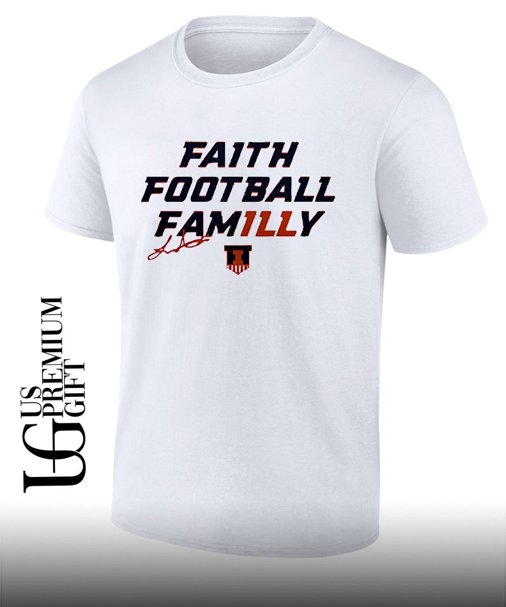 Luke Altmyer faith football FamILy Illinois Fighting Illini football signature shirt Unisex T-shirt, Sweatshirt, Hoodie, Long Sleeve Tee - T-Shirt, Sweatshirt, Hoodie