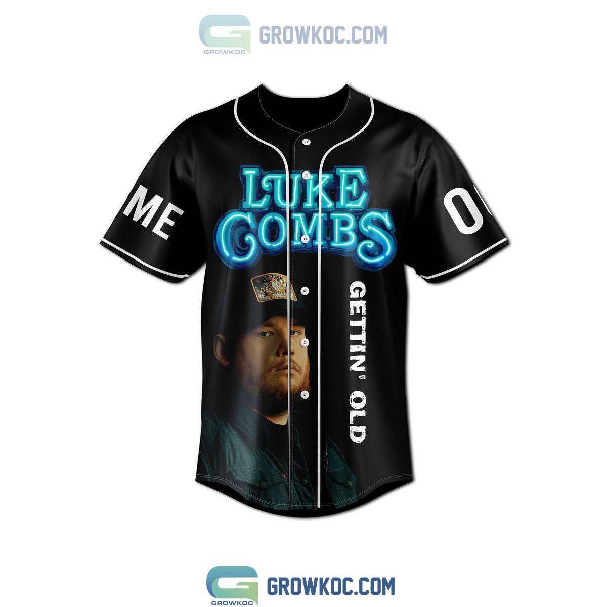 Luke Combs Getting’ Old You Got A Fast Car Personalized Black Design Baseball Jersey baseball jersey product view 3