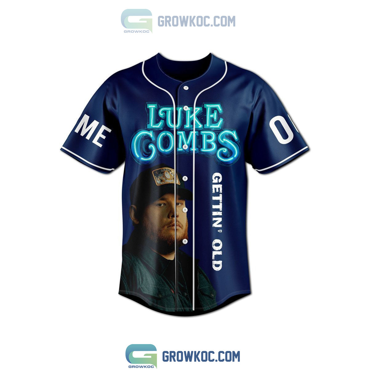 Luke Combs Getting’ Old You Got A Fast Car Personalized Blue Design Baseball Jersey baseball jersey product view 2