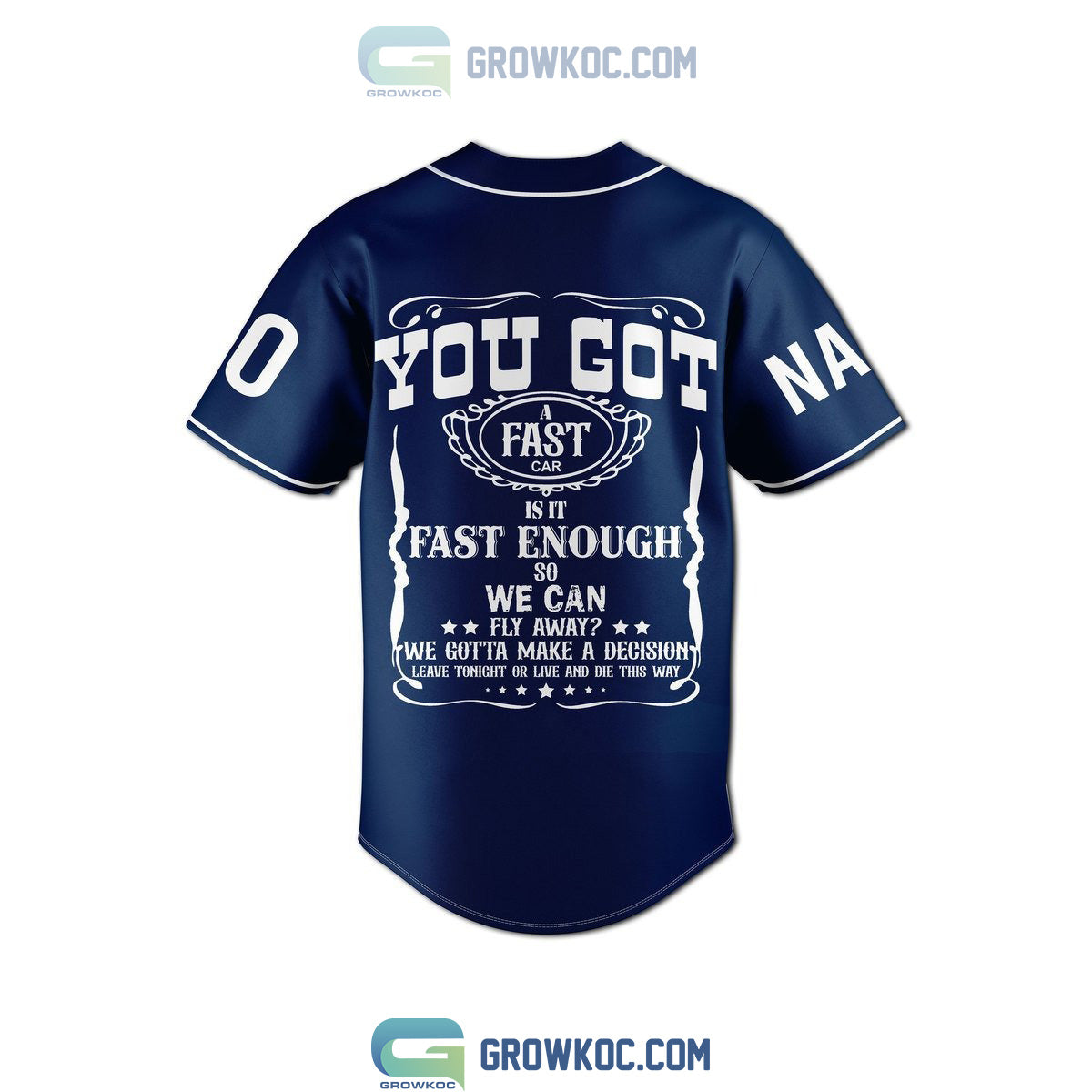 Luke Combs Getting’ Old You Got A Fast Car Personalized Blue Design Baseball Jersey baseball jersey product view 3