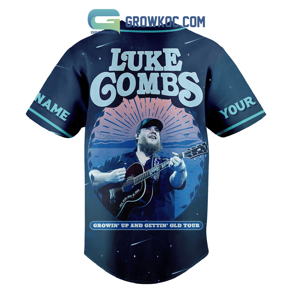 Luke Combs Growing Up And Getting Old Tour Personalized Baseball Jersey baseball jersey product view 3
