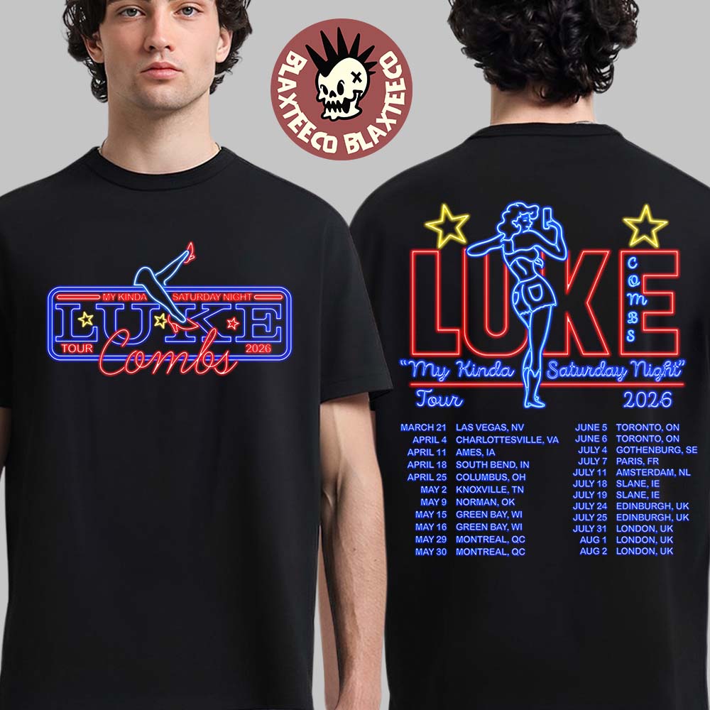 Luke Combs My Kinda Saturday Night Tour 2026 Merch Neon Girl Light Tour T-Shirt Unisex T-shirt, Sweatshirt, Hoodie, Long Sleeve Tee - T-Shirt, Sweatshirt, Hoodie