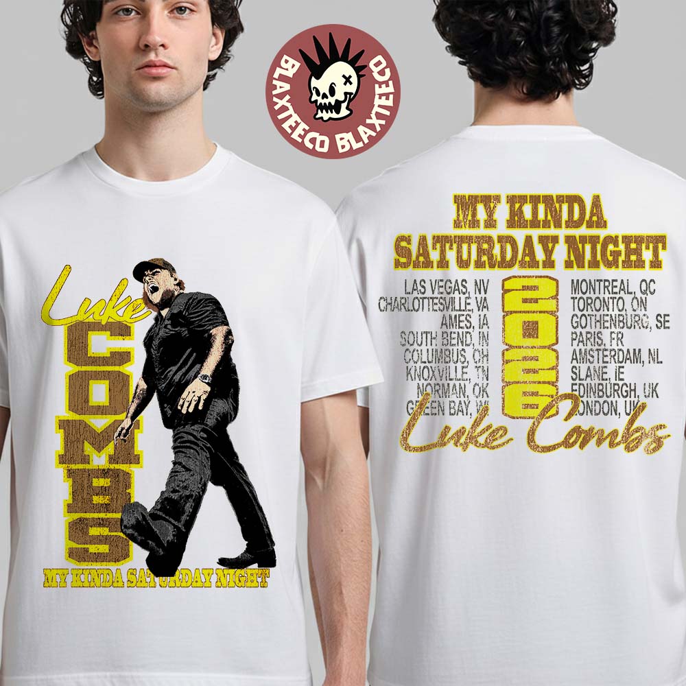 Luke Combs My Kinda Saturday Night Tour 2026 Merch Sideline Tour T-Shirt Unisex T-shirt, Sweatshirt, Hoodie, Long Sleeve Tee - T-Shirt, Sweatshirt, Hoodie