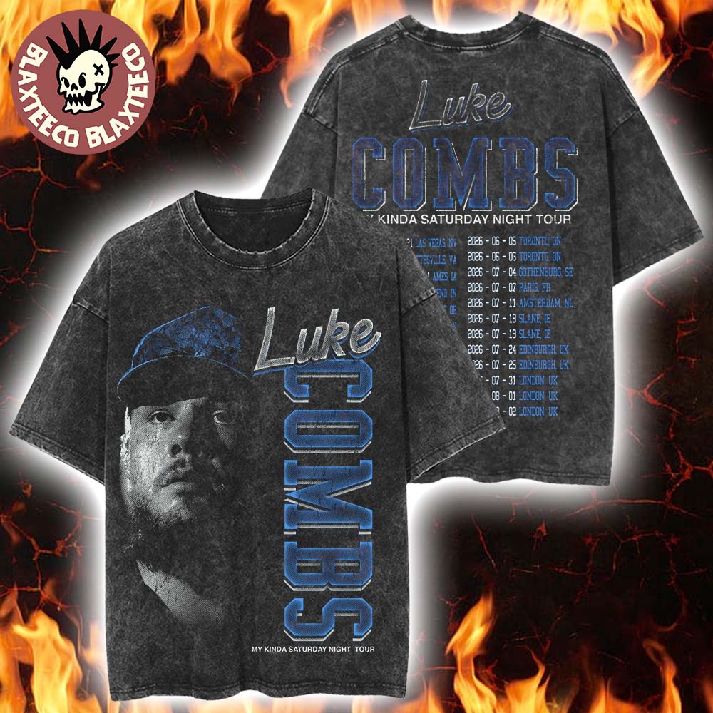 Luke Combs My Kinda Saturday Night Tour 2026 Merch Vintage Photo Tour Mineral Washed Tee Unisex T-shirt, Sweatshirt, Hoodie, Long Sleeve Tee - T-Shirt, Sweatshirt, Hoodie