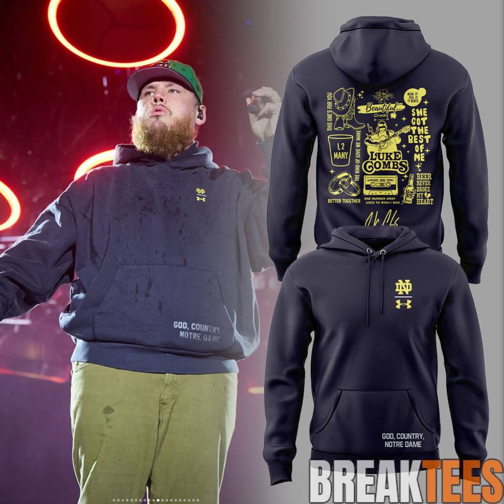 Luke Combs My Kinda Saturday Night Tour 2026 South Bend Indiana Notre Dame Stadium Hoodie Unisex T-shirt, Sweatshirt, Hoodie, Long Sleeve Tee - T-Shirt, Sweatshirt, Hoodie
