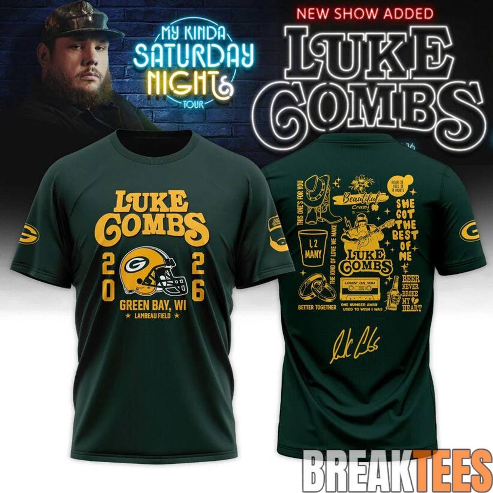 Luke Combs My Kinda Saturday Night Tour at Lambeau Field Shirt Unisex T-shirt, Sweatshirt, Hoodie, Long Sleeve Tee - T-Shirt, Sweatshirt, Hoodie