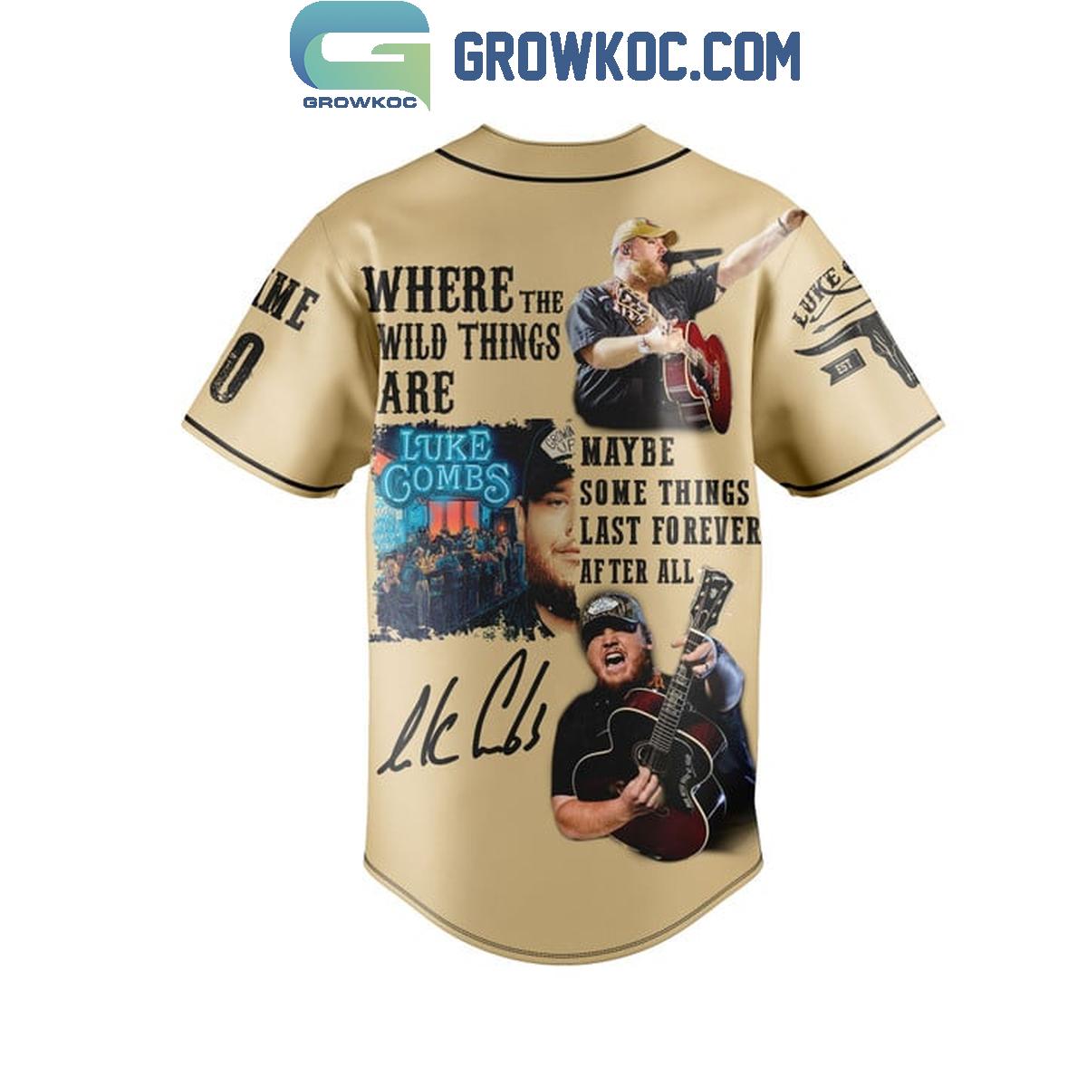 Luke Combs Where The Wild Things Are 2024 Personalized Baseball Jersey baseball jersey product view 3