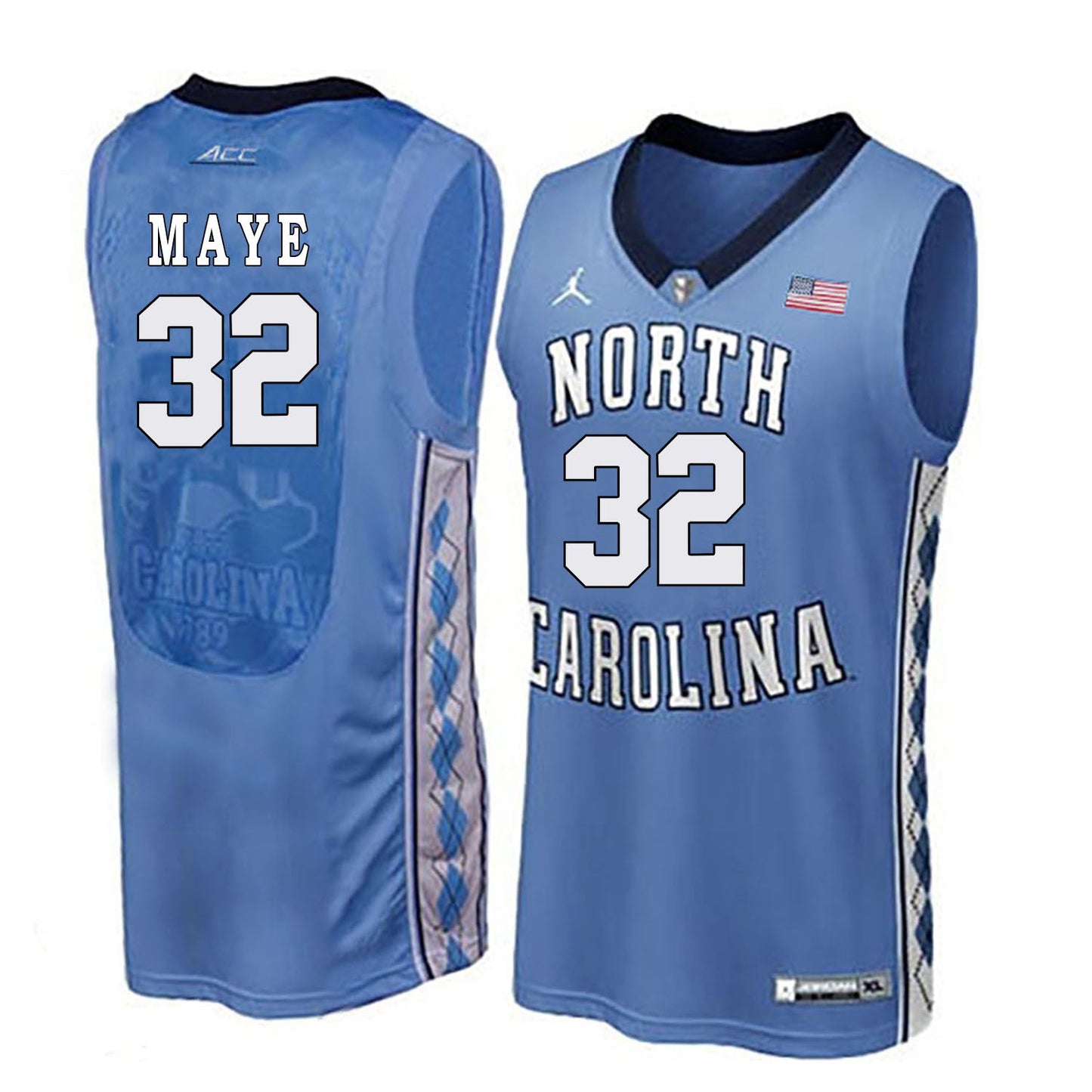 Luke Maye 32 Blue College Football Jersey football jersey product view 1