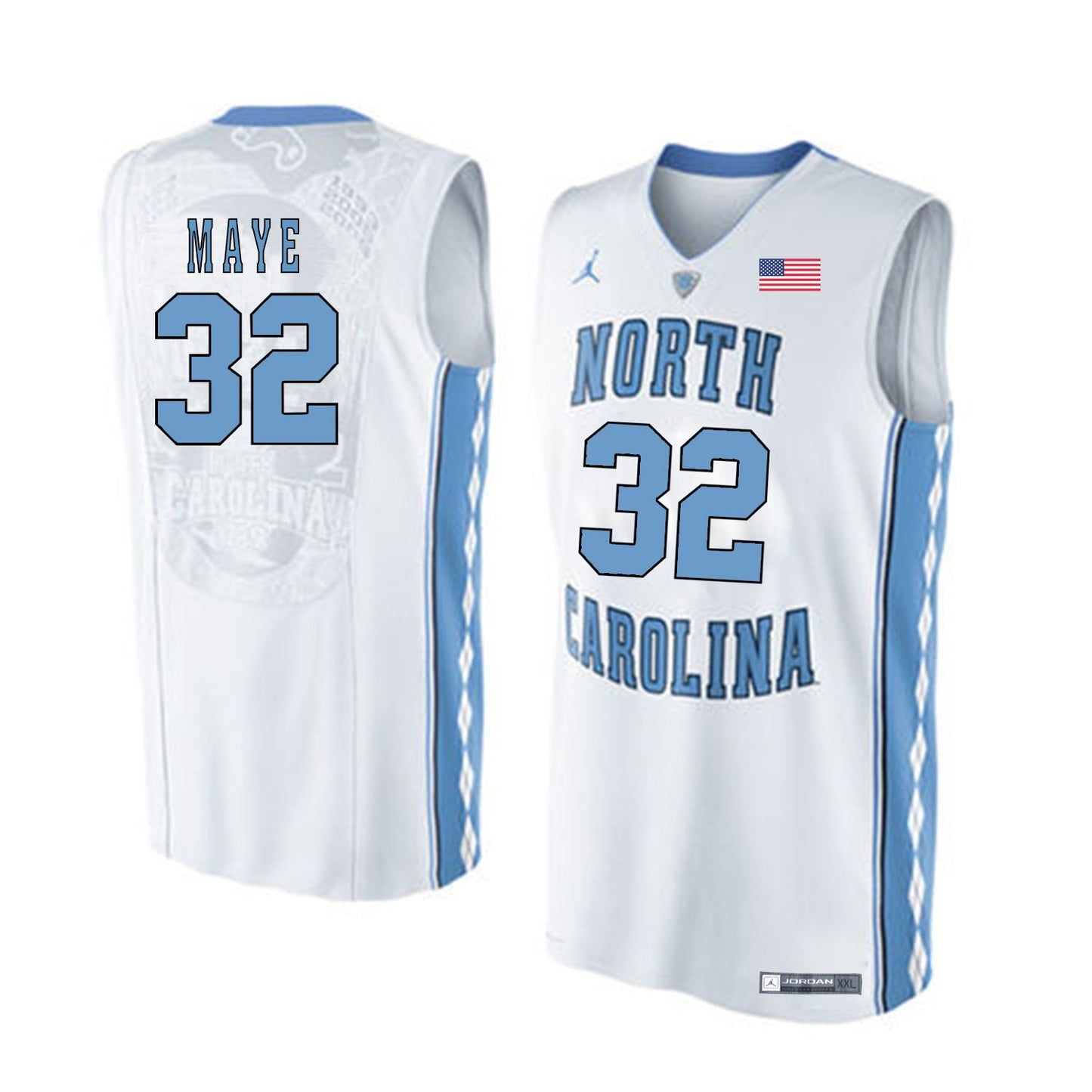 Luke Maye 32 White College Football Jersey football jersey product view 1