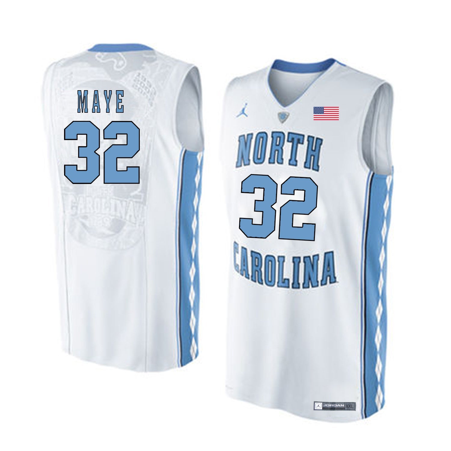 Luke Maye 32 White College Football Jersey football jersey product view 1