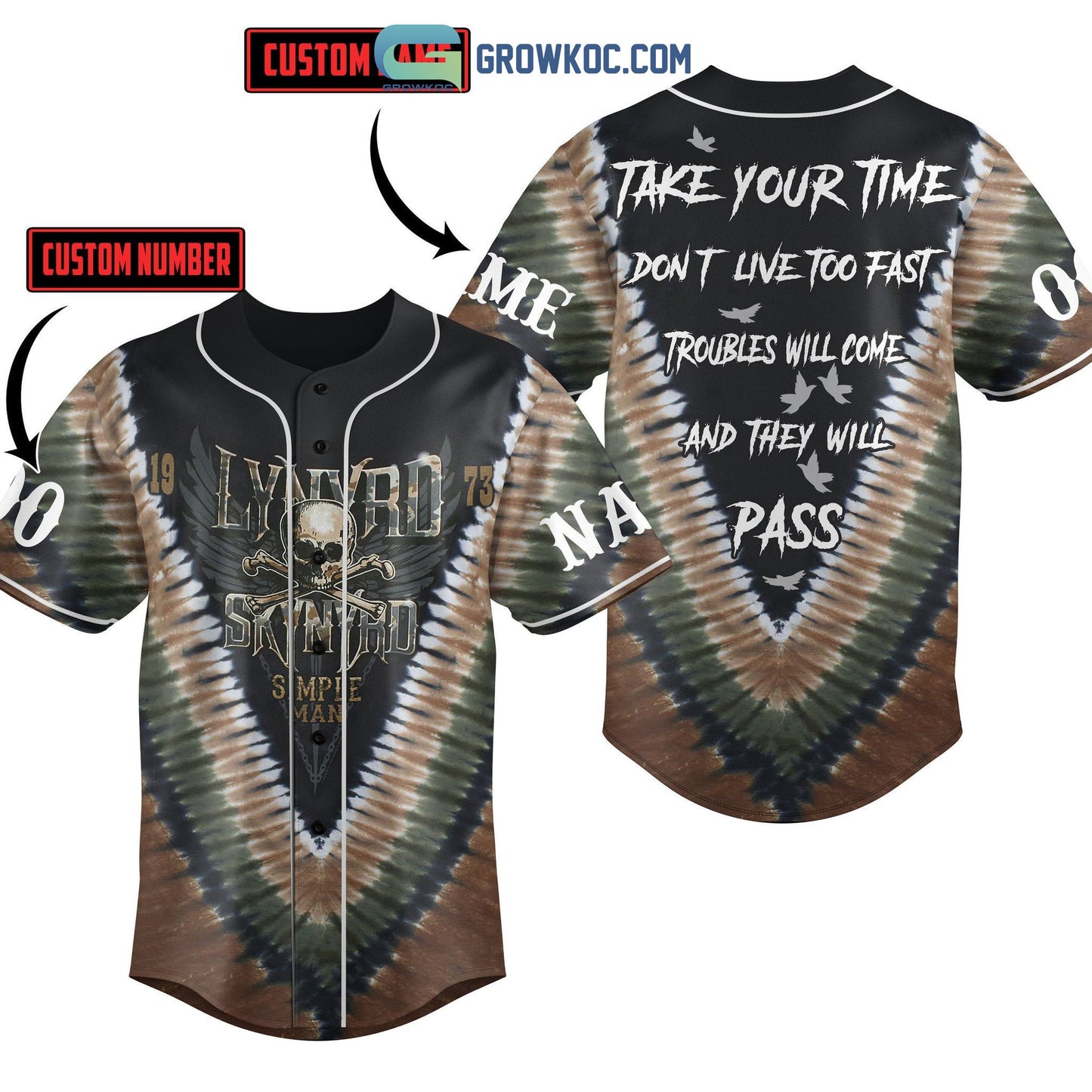 Lynyrd Skynyrd Simple Man 1973 Personalized Baseball Jersey baseball jersey product view 1