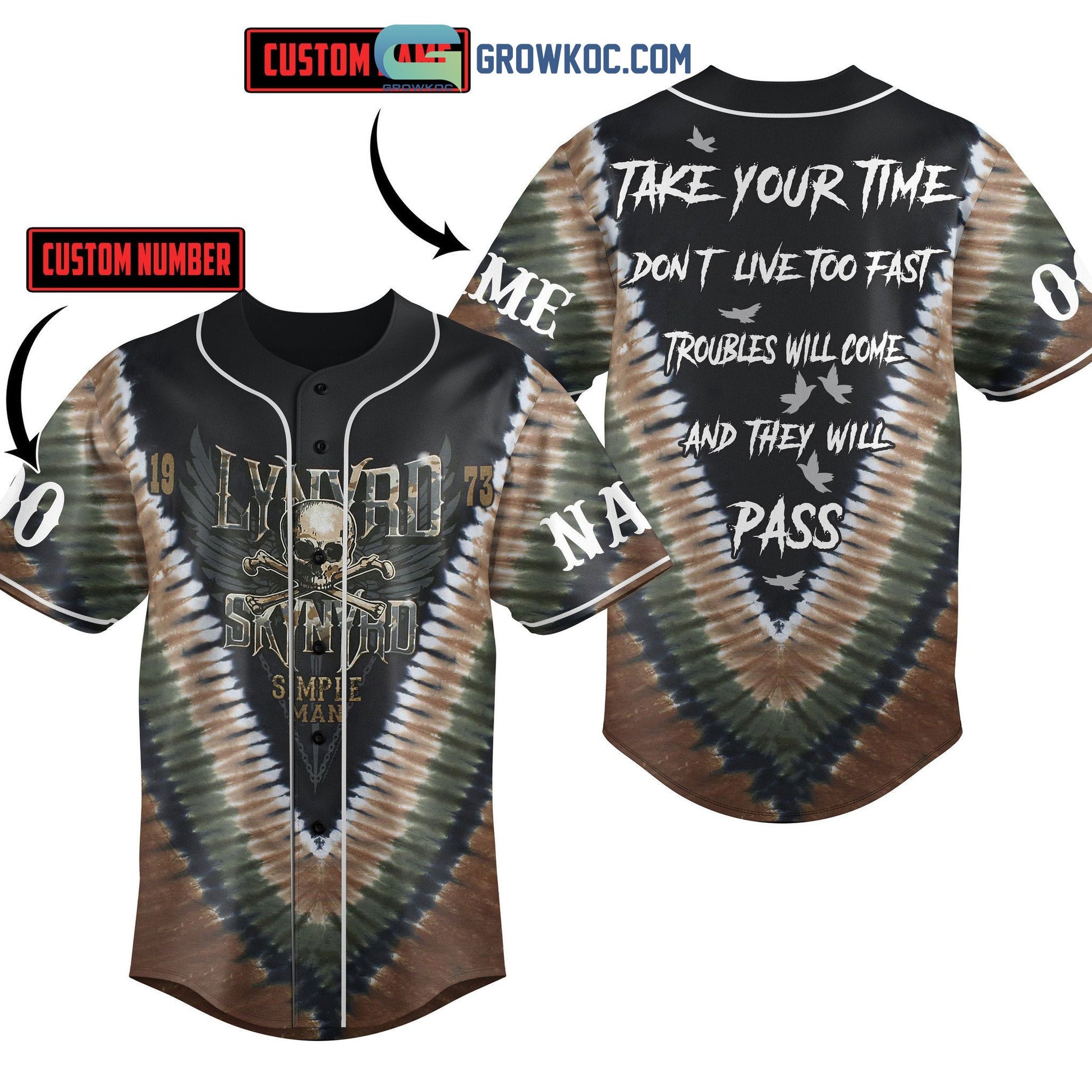 Lynyrd Skynyrd Simple Man 1973 Personalized Baseball Jersey baseball jersey product view 1