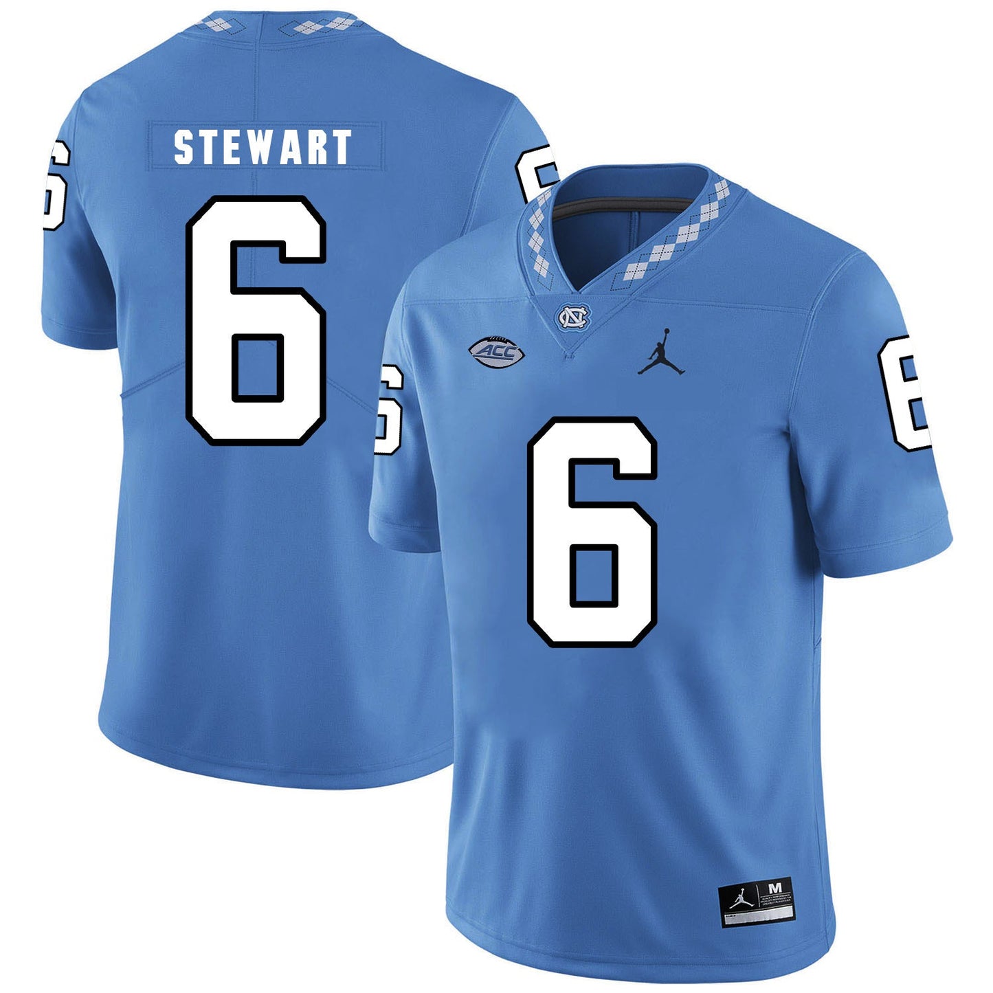 M.J. Stewart 6 Carolina Blue College Football Jersey football jersey product view 1
