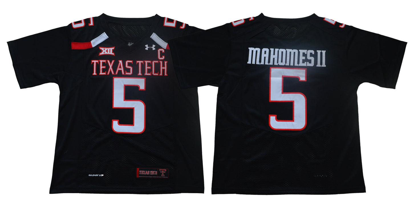 MAHOMES II 5 Black College Football Jersey football jersey product view 1