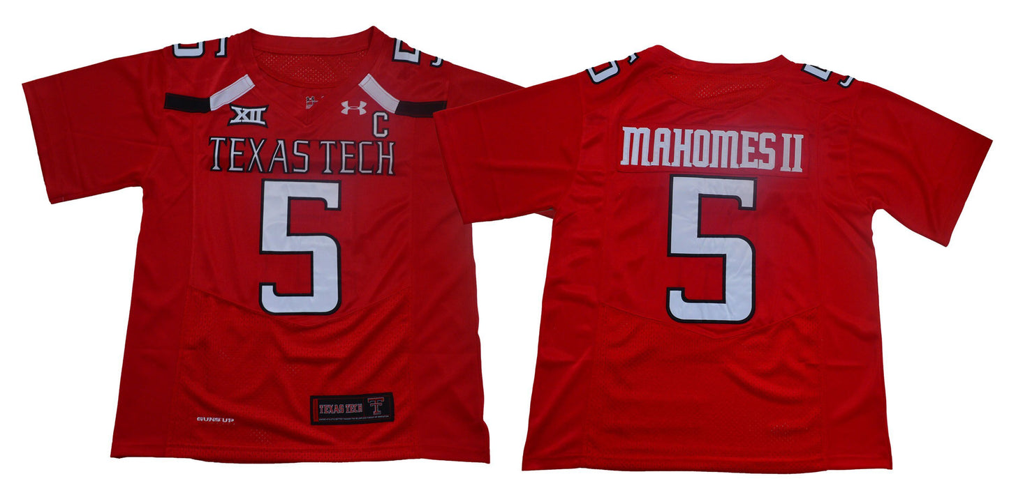 MAHOMES II 5 Red College Football Jersey football jersey product view 1