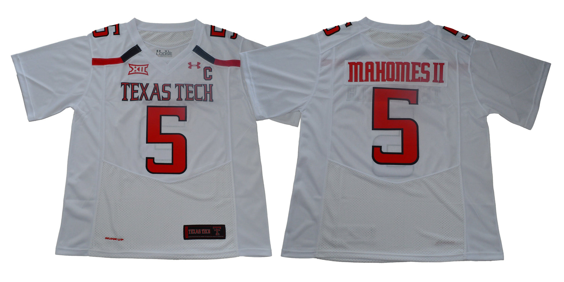 MAHOMES II 5 White College Football Jersey football jersey product view 1