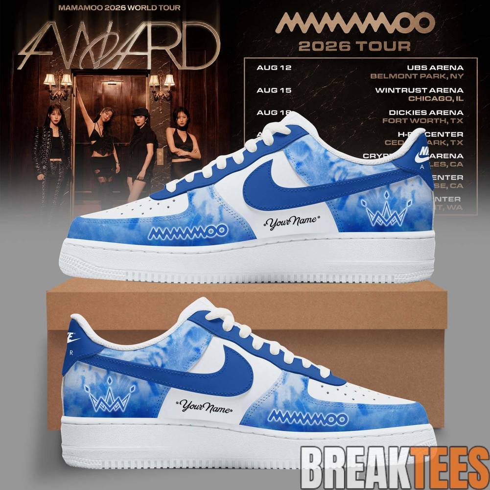 MAMAMOO World Tour 4WARD 2026 Electric Blue Custom Air Force 1 Shoes Unisex T-shirt, Sweatshirt, Hoodie, Long Sleeve Tee - T-Shirt, Sweatshirt, Hoodie