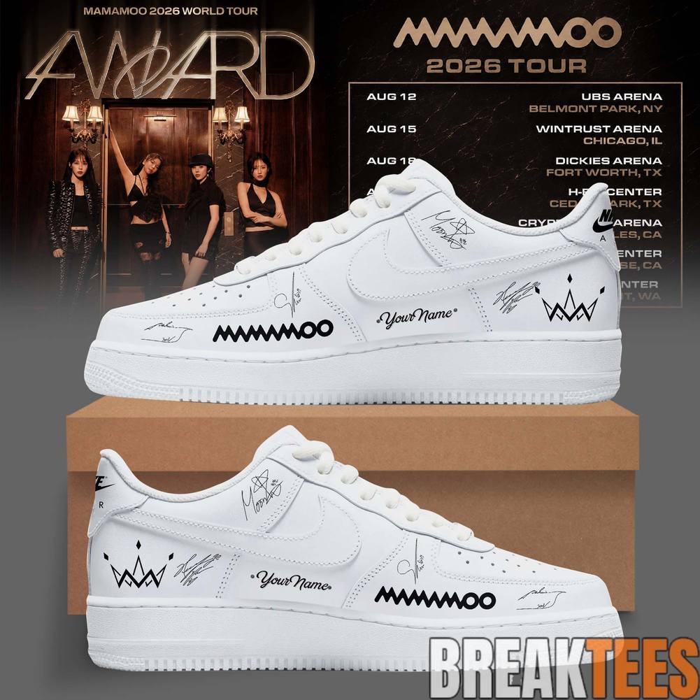 MAMAMOO World Tour 4WARD 2026 Signature Custom Air Force 1 Shoes Unisex T-shirt, Sweatshirt, Hoodie, Long Sleeve Tee - T-Shirt, Sweatshirt, Hoodie