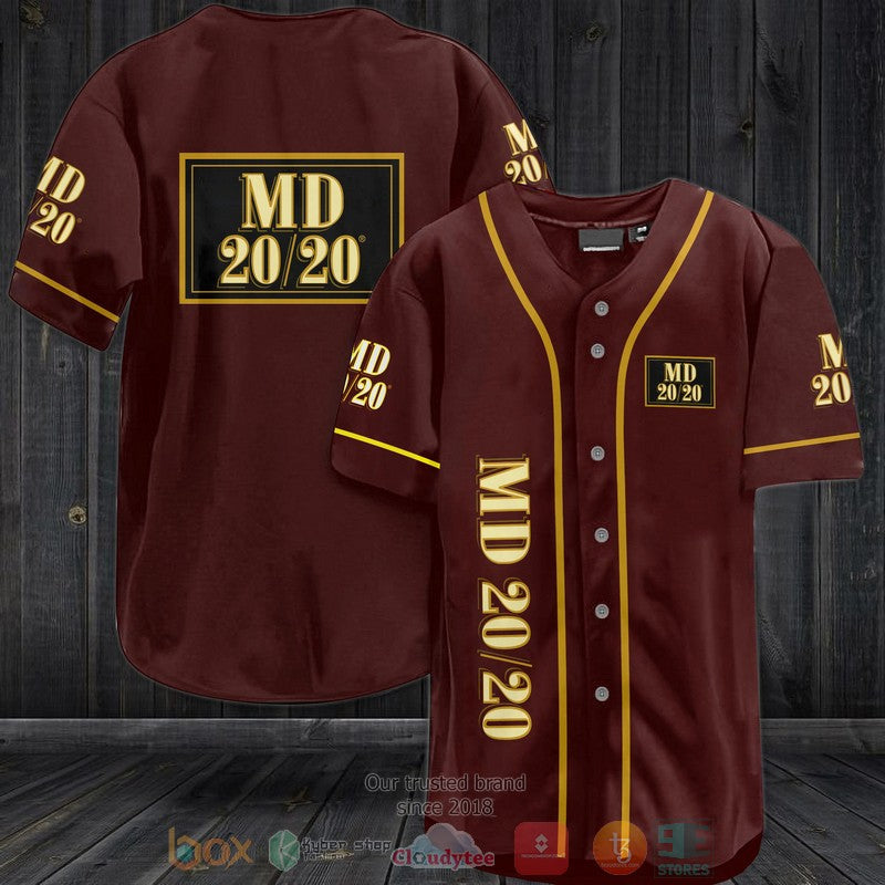 MD 20 20 dark red Baseball shirt baseball jersey product view 1