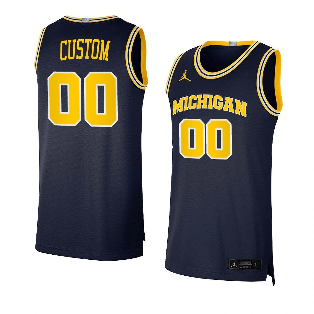 MICHIGAN WOLVERINES Custom Basketball Jersey Dri-FIT Swingman Navy College Football Jersey football jersey product view 1
