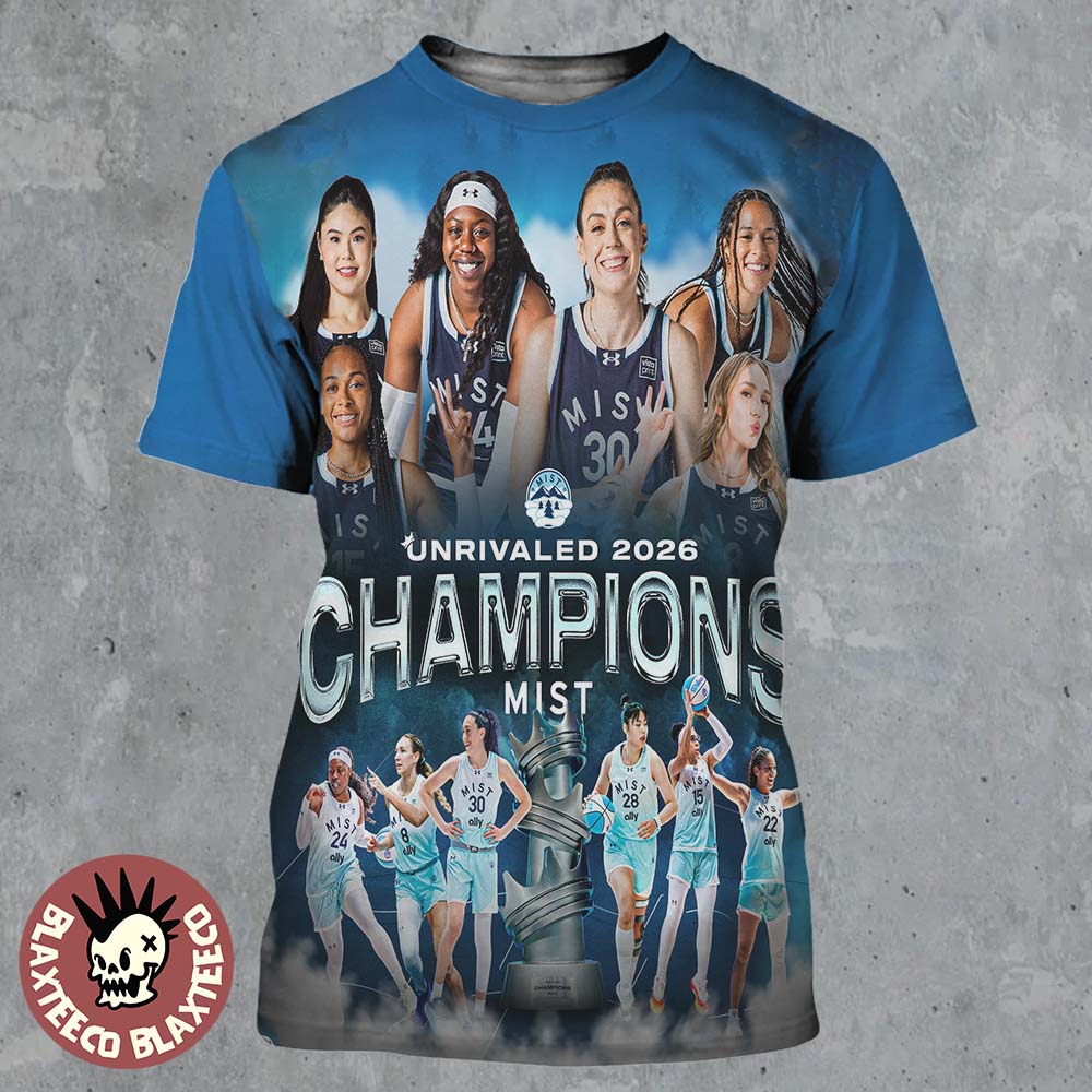 MIST BC Womens Basketball 2026 Unrivaled Champions All Over Print Shirt Unisex T-shirt, Sweatshirt, Hoodie, Long Sleeve Tee - T-Shirt, Sweatshirt, Hoodie