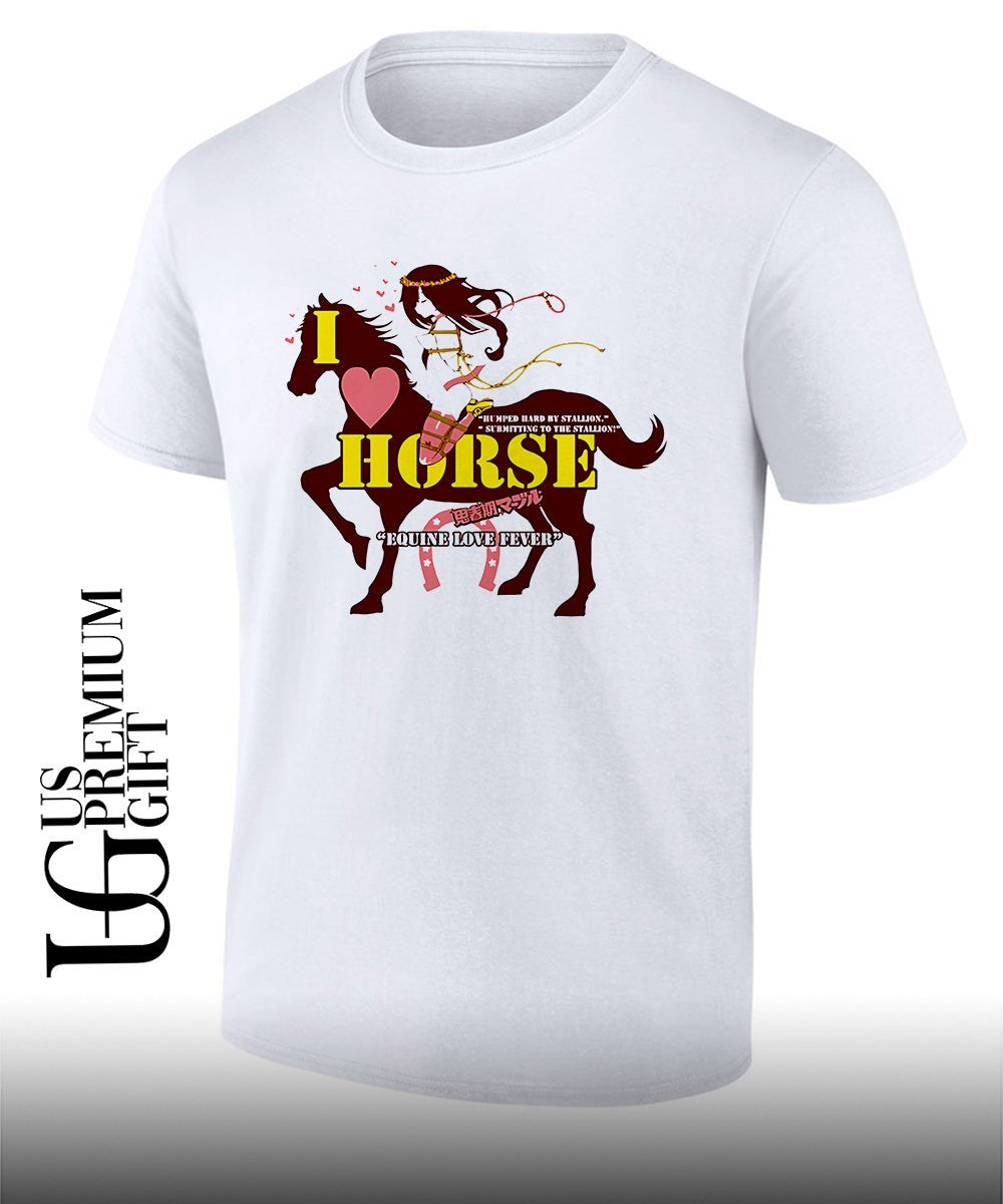 I love Horse Humped Hard by Stallion Japanese shirt Unisex T-shirt, Sweatshirt, Hoodie, Long Sleeve Tee - T-Shirt, Sweatshirt, Hoodie