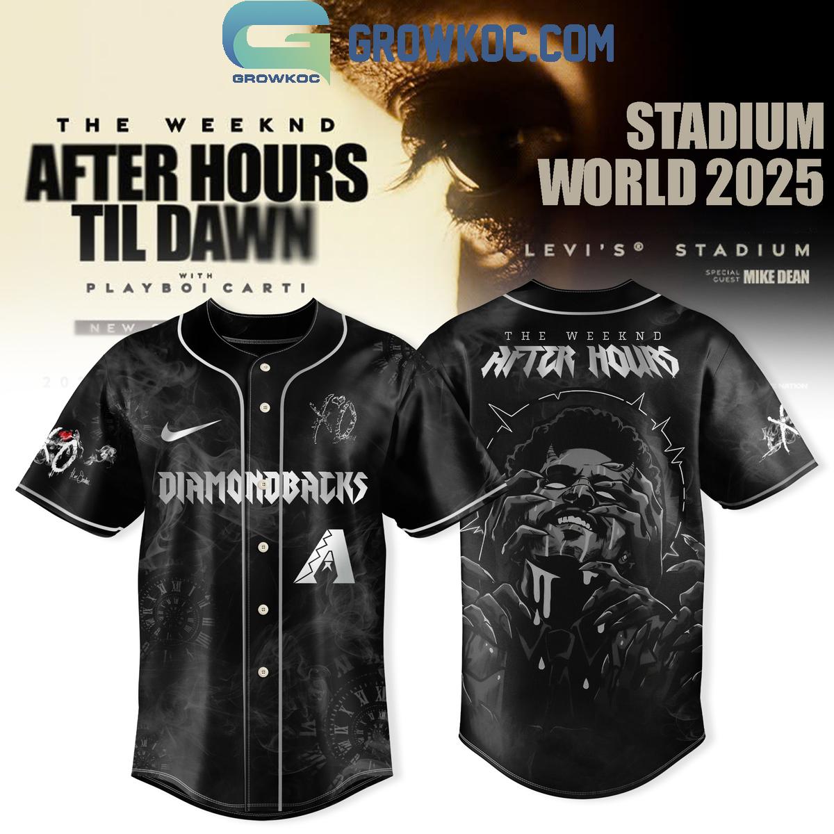 MLB All Teams x The Weeknd Tour 2025 Baseball Jersey baseball jersey product view 3
