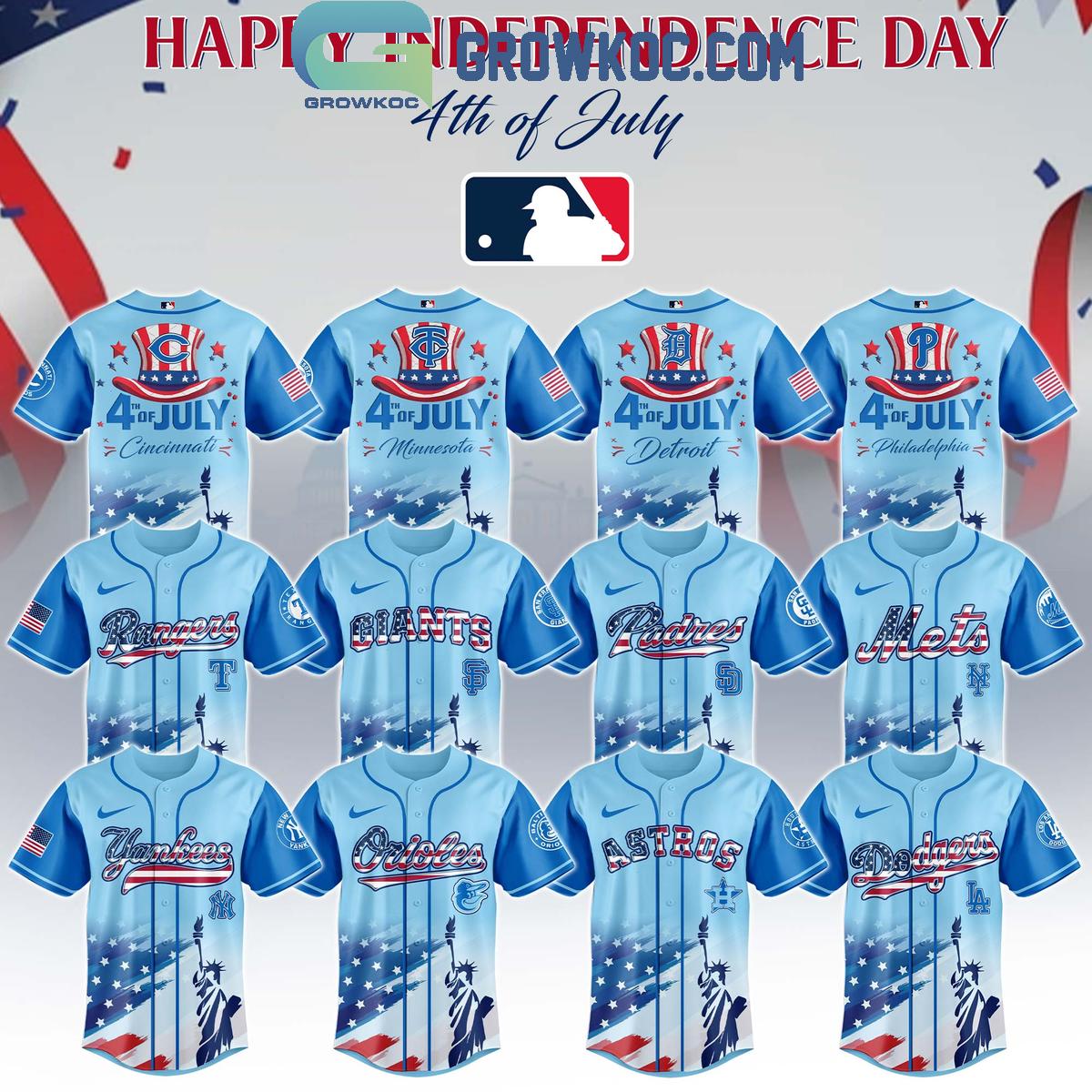 MLB Happy Independence Day 4th Of July Baseball Jersey baseball jersey product view 1
