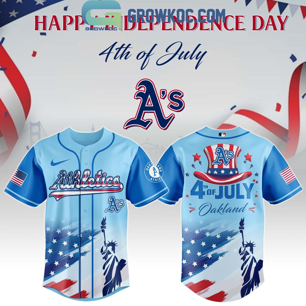 MLB Happy Independence Day 4th Of July Baseball Jersey baseball jersey product view 3