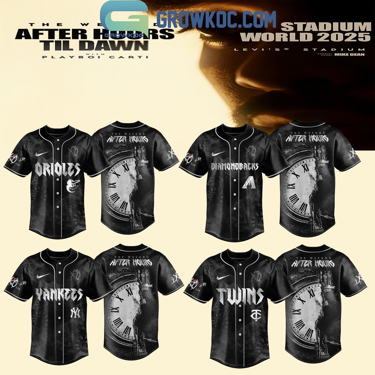 MLB Mix The Weeknd After Hours Til Dawn Tour 2025 Baseball Jersey baseball jersey product view 1