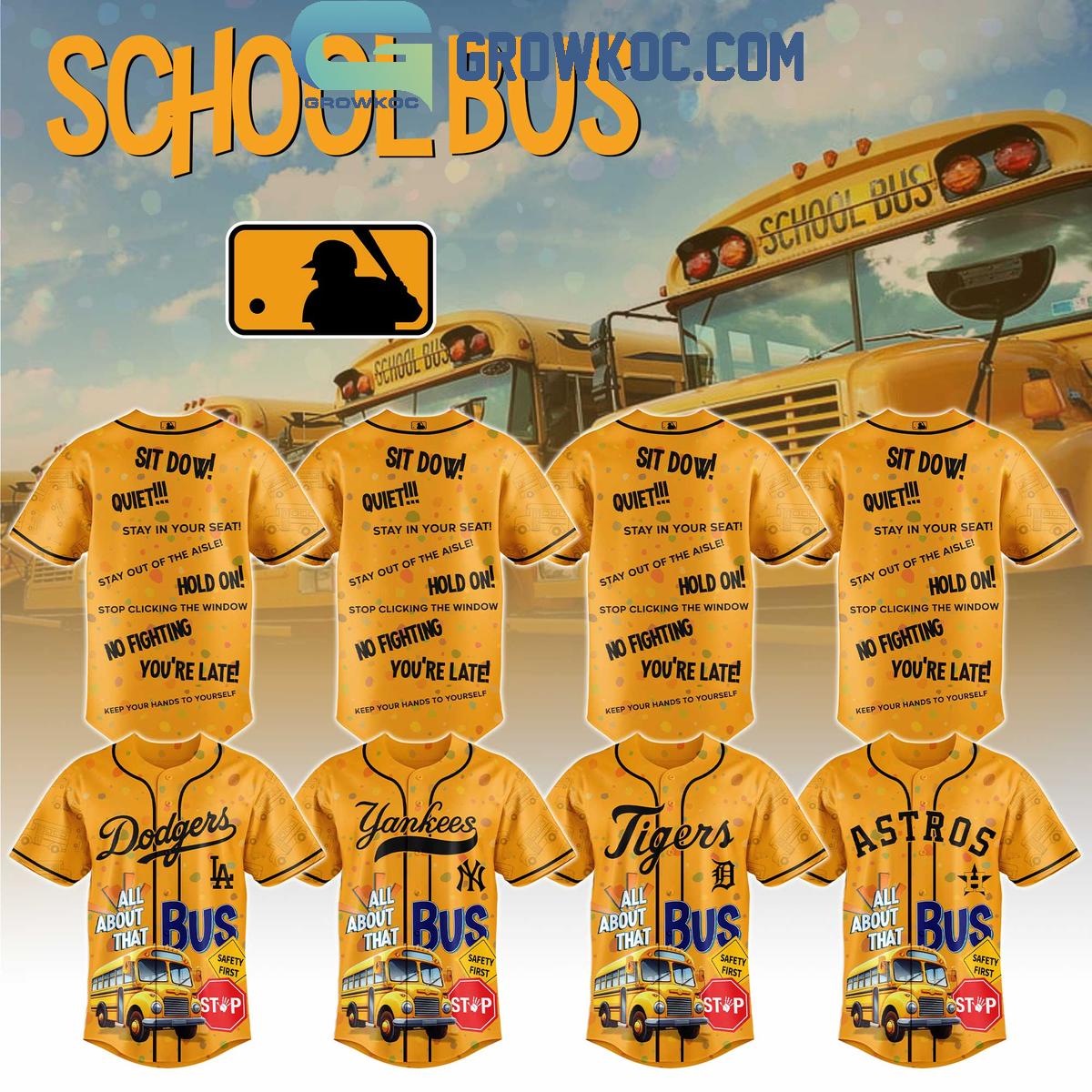 MLB x Back To School 2025 Yellow Baseball Jersey baseball jersey product view 1