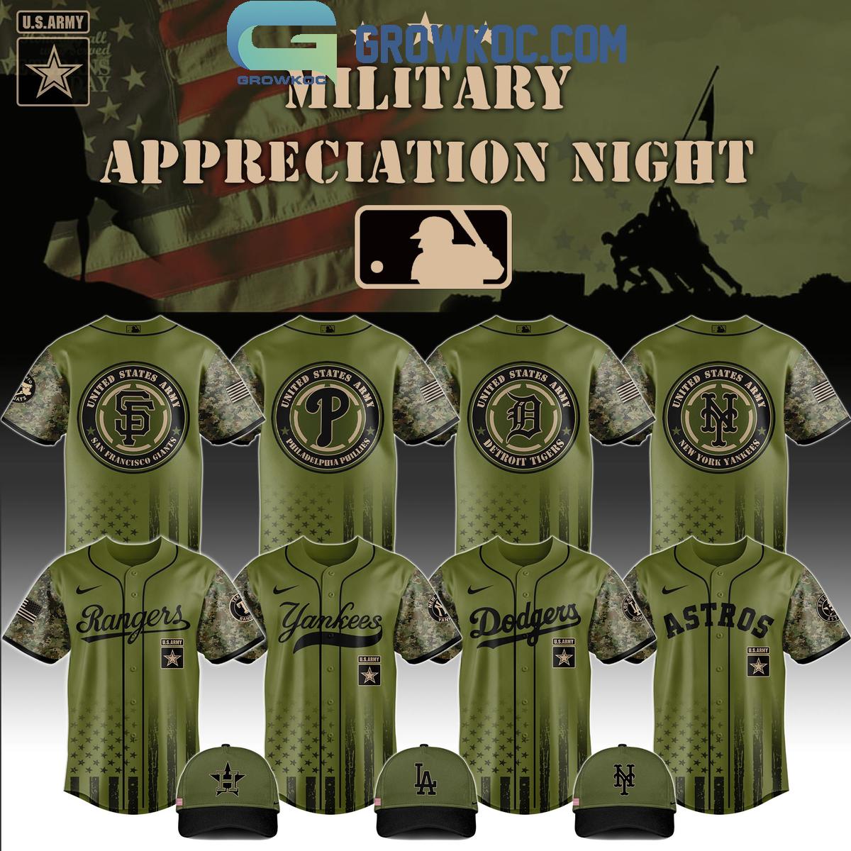 MLB x United States Army Military Appreciation Night 2025 Baseball Jersey baseball jersey product view 1