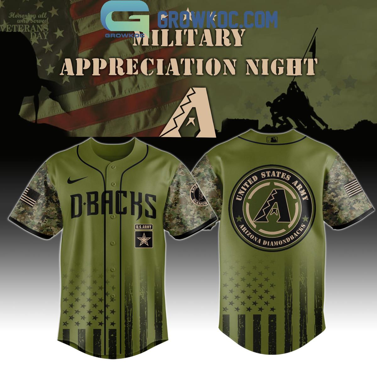 MLB x United States Army Military Appreciation Night 2025 Baseball Jersey baseball jersey product view 2