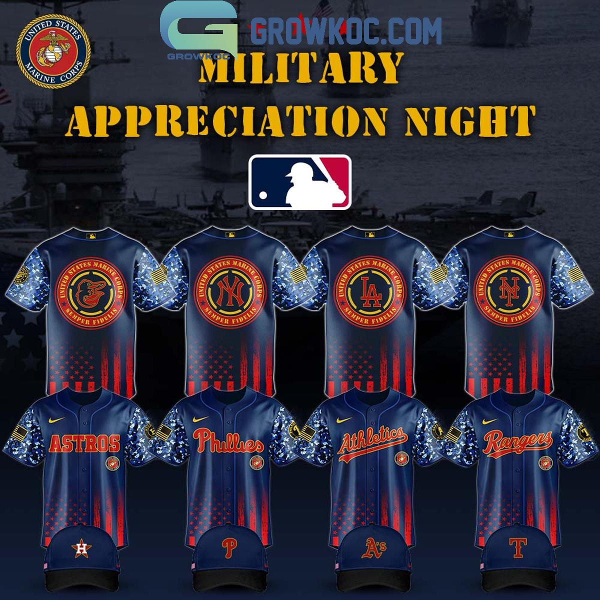 MLB x United States Marine Corps Military Appreciation Night 2025 Baseball Jersey baseball jersey product view 1