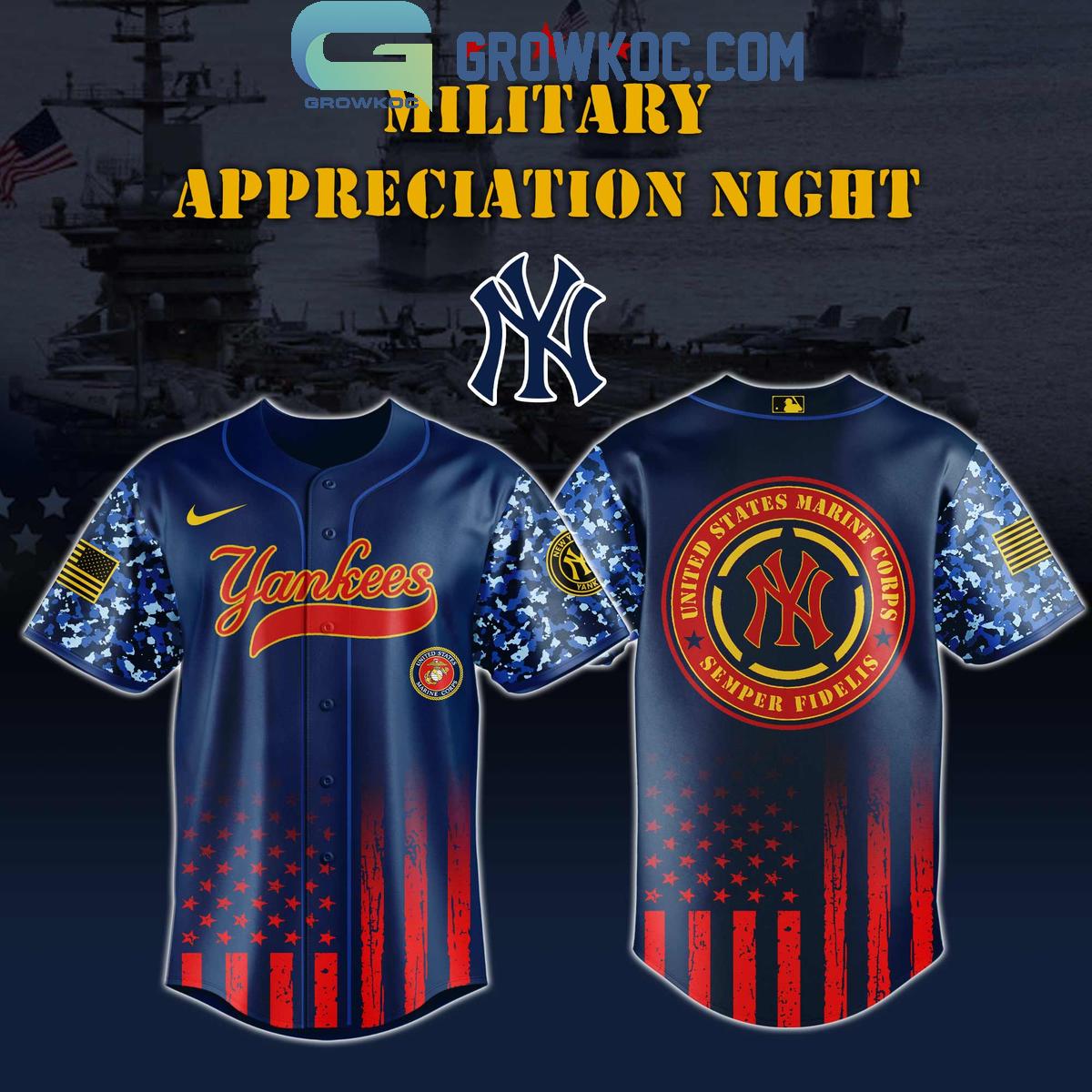 MLB x United States Marine Corps Military Appreciation Night 2025 Baseball Jersey baseball jersey product view 2