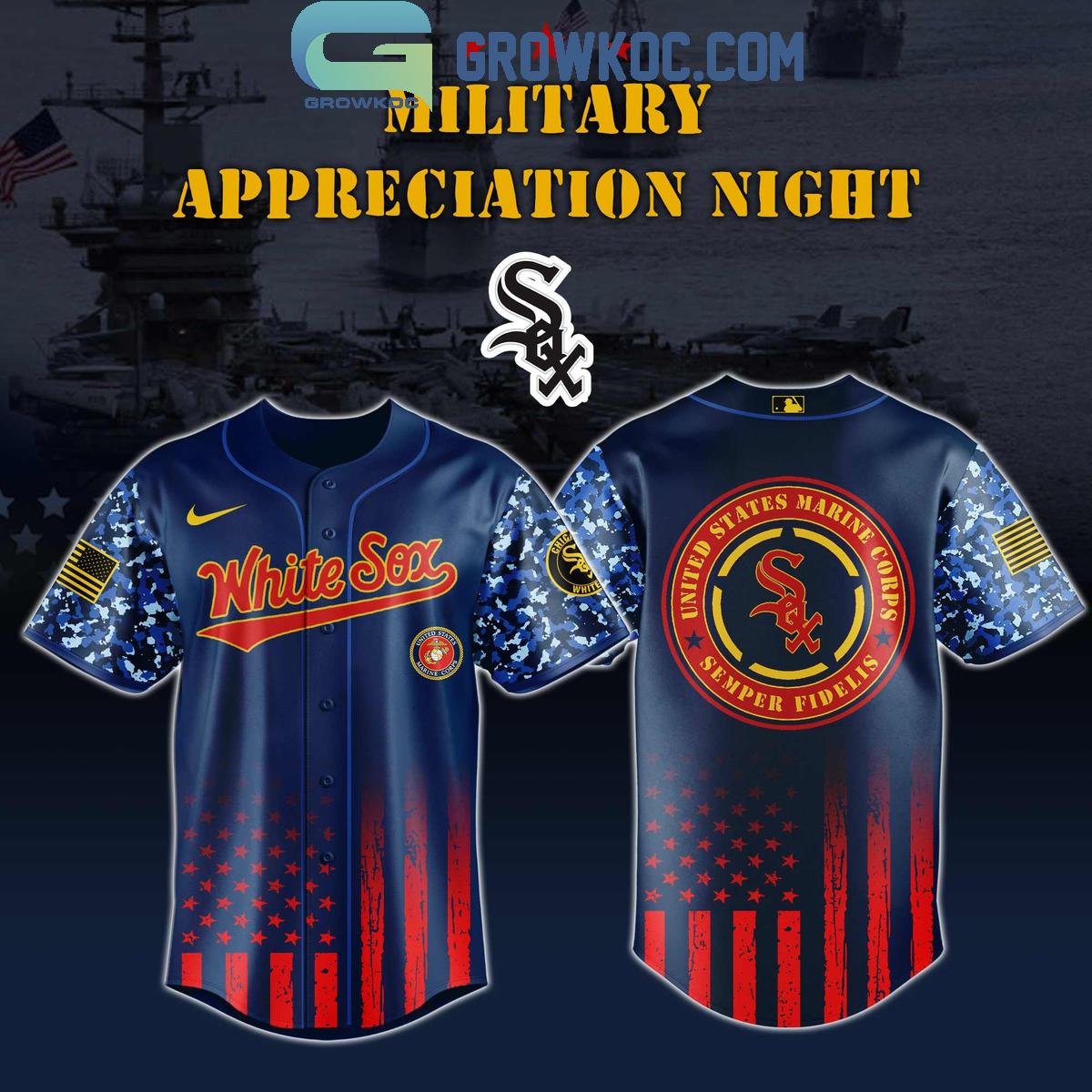 MLB x United States Marine Corps Military Appreciation Night 2025 Baseball Jersey baseball jersey product view 3