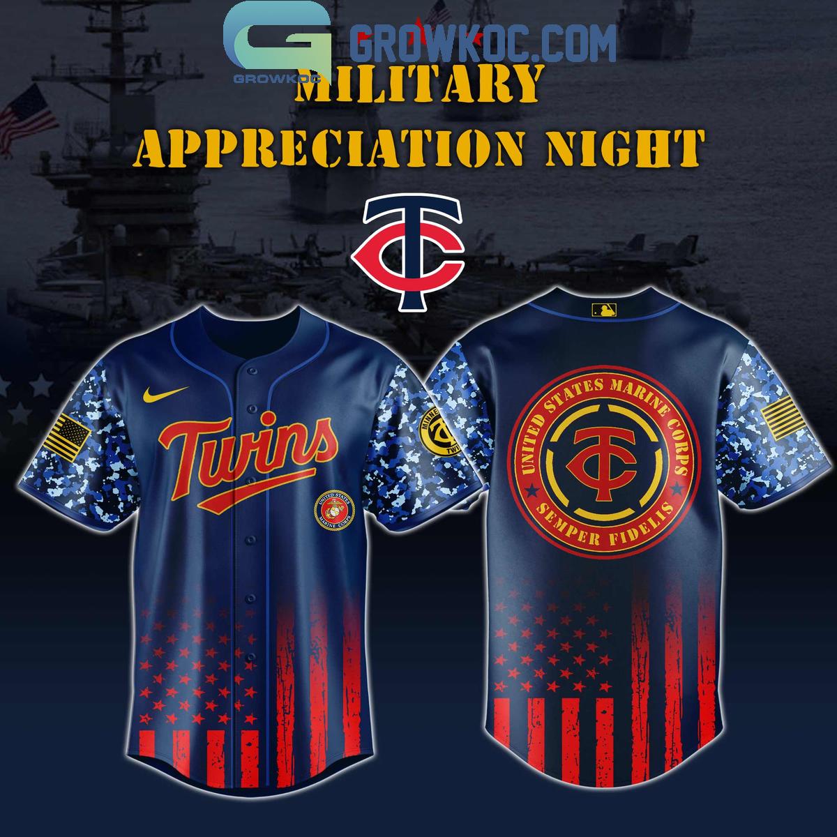 MLB x United States Marine Corps Military Appreciation Night 2025 Baseball Jersey baseball jersey product view 4