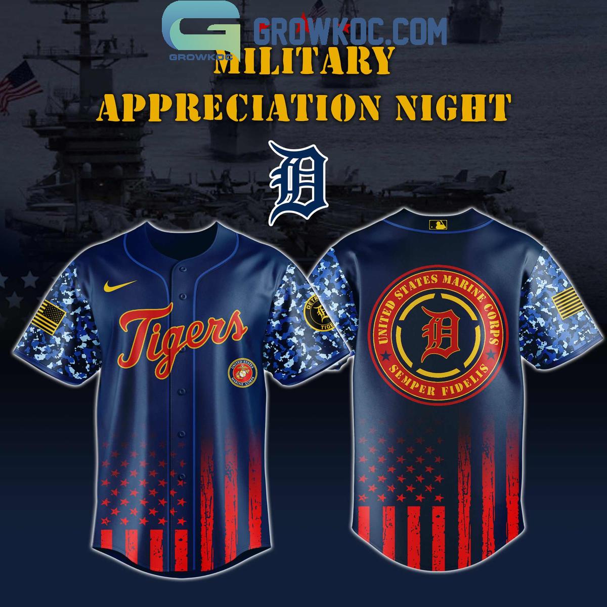 MLB x United States Marine Corps Military Appreciation Night 2025 Baseball Jersey baseball jersey product view 5
